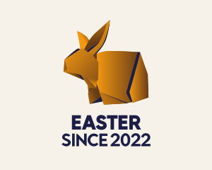 Handicraft - Golden Bunny Origami logo design