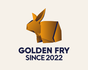 Golden Bunny Origami  logo design