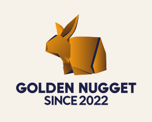 Golden Bunny Origami  logo design