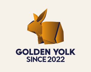 Golden Bunny Origami  logo design