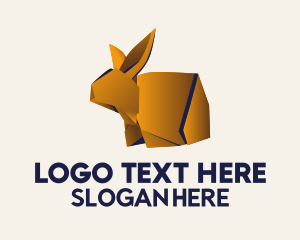 Golden Bunny Origami  Logo