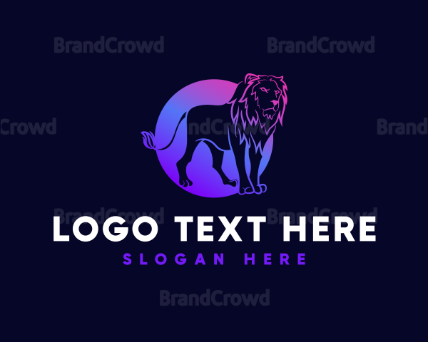 Gradient Fierce Lion Logo