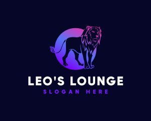 Gradient Fierce Lion logo design