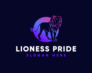 Gradient Fierce Lion logo design