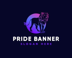 Gradient Fierce Lion logo design