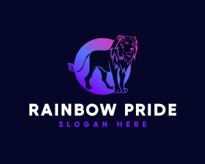 Gradient Fierce Lion logo design