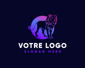 Carnivore - Gradient Fierce Lion logo design