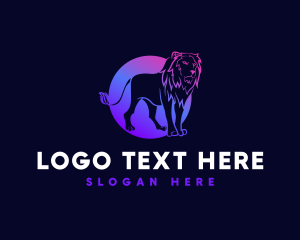 Pride - Gradient Fierce Lion logo design