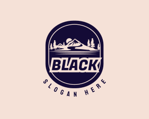 Mountaineer - Mountain Hiking Badge logo design