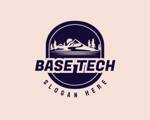 Mountain Hiking Badge logo design