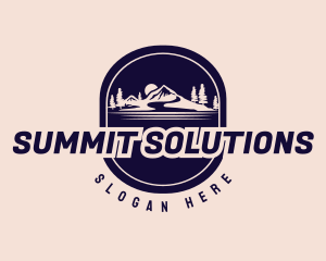 Mountain Hiking Badge logo design