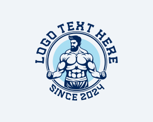 Weightlifter - Muscular Fitness Workout logo design