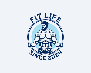 Muscular Fitness Workout logo design