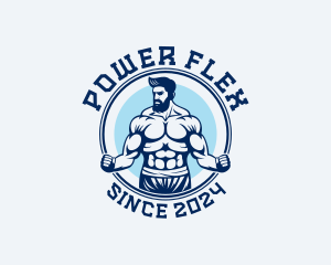 Muscular - Muscular Fitness Workout logo design