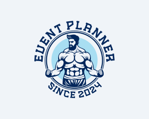 Man - Muscular Fitness Workout logo design
