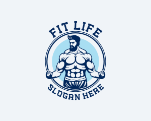 Muscular Fitness Workout logo design