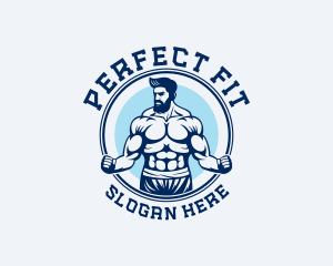 Muscular Fitness Workout logo design