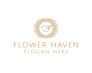 Organic Flower Wreath logo design