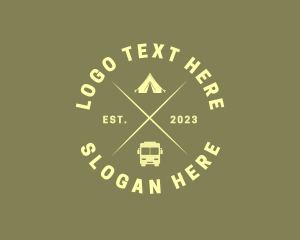 Green Car - Camping Van Adventure logo design