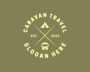 Caravan - Camping Van Adventure logo design