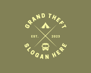 Glamping - Camping Van Adventure logo design