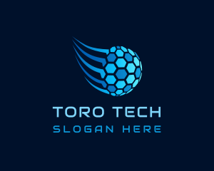 Hexagon Sphere Tech logo design