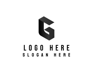 Construction - 3D Origami Letter G logo design