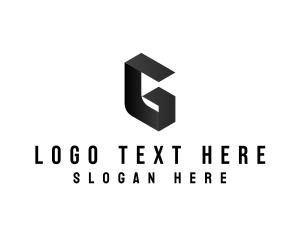 Grayscale - 3D Origami Letter G logo design