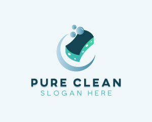 Bubble Sponge Cleaning logo design