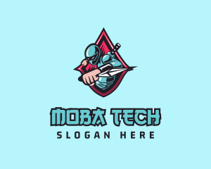 Moba - Ninja Kunai Emblem logo design