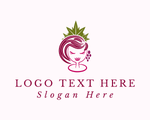 Alcoholic - Winery Bar Queen logo design