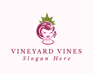 Grapevine - Winery Bar Queen logo design