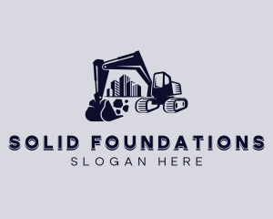 Heavy Equipment - Industrial Mining Excavator logo design