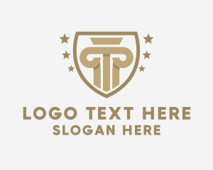 Notary - Gold Column Pillar logo design