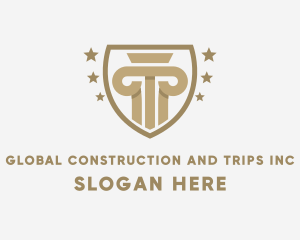 Gold Column Pillar  logo design