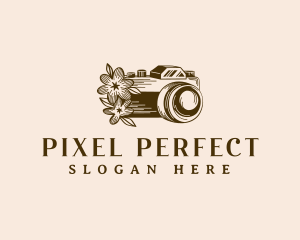 Camera Floral Photoshoot logo design