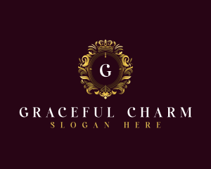 Elegant Flower Crest logo design