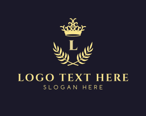 Hotel - Crown Wreath Lettermark logo design