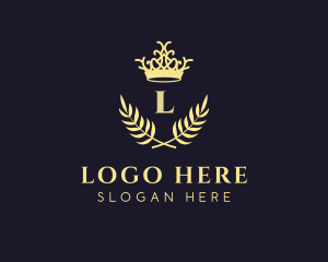 Crown Wreath Lettermark logo design