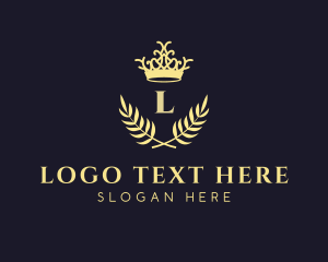 Exclusive - Crown Wreath Lettermark logo design