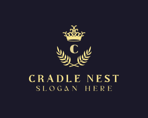 Crown Wreath Lettermark logo design