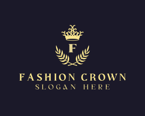 Crown Wreath Lettermark logo design