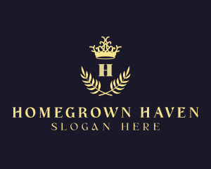 Crown Wreath Lettermark logo design