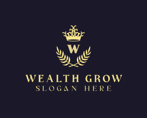 Crown Wreath Lettermark logo design