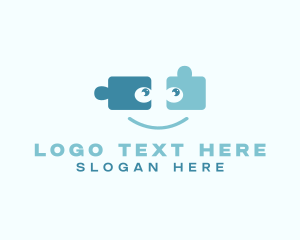 Join - Smiley Puzzle Jigsaw logo design