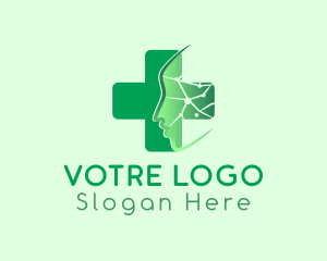 Hospital - Green Human Cross logo design