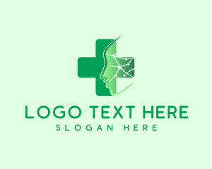 Clinic - Green Human Cross logo design