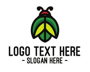 Cafe - Green Leaf Beetle logo design