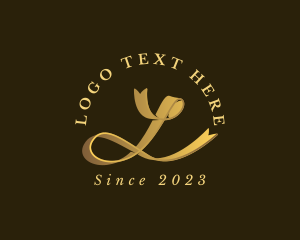 Handwriting - Elegant Fashion Ribbon logo design