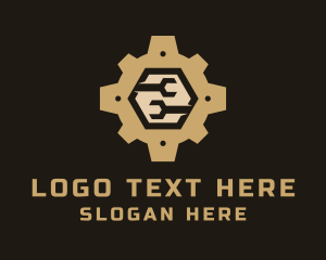 Mechanical Wrench Gear Repair Logo